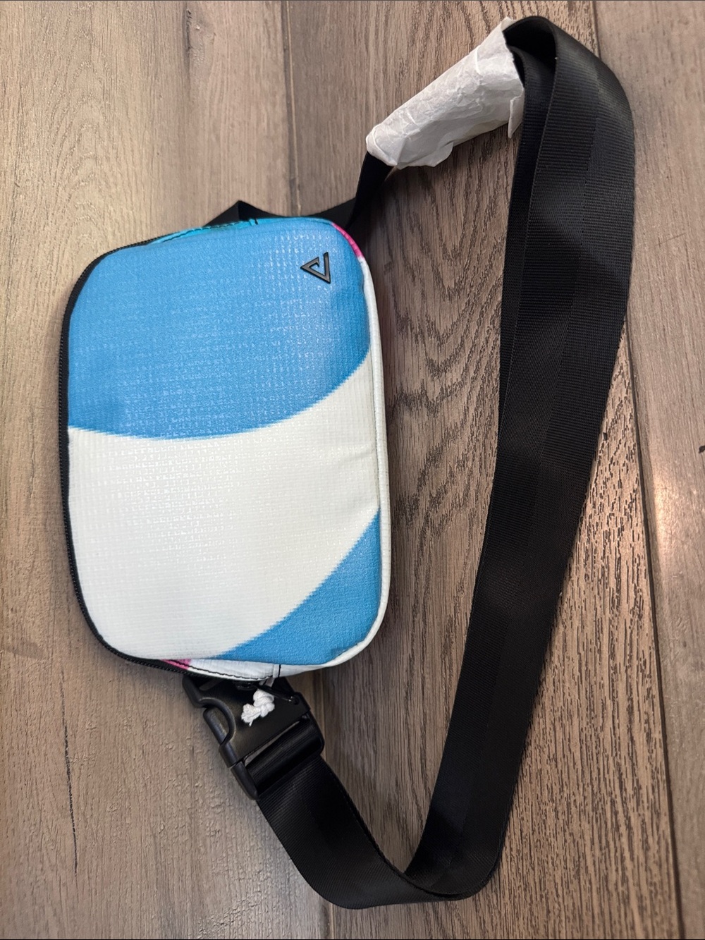 Rareform Blue and White Crossbody Sling Bag for Men or Women